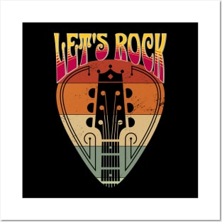 Let’s Rock – Guitar Pick and Neck Posters and Art